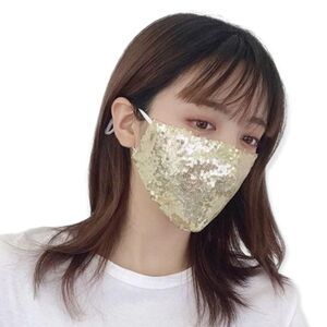 🆕Luxury Gold Sequin Face Mask